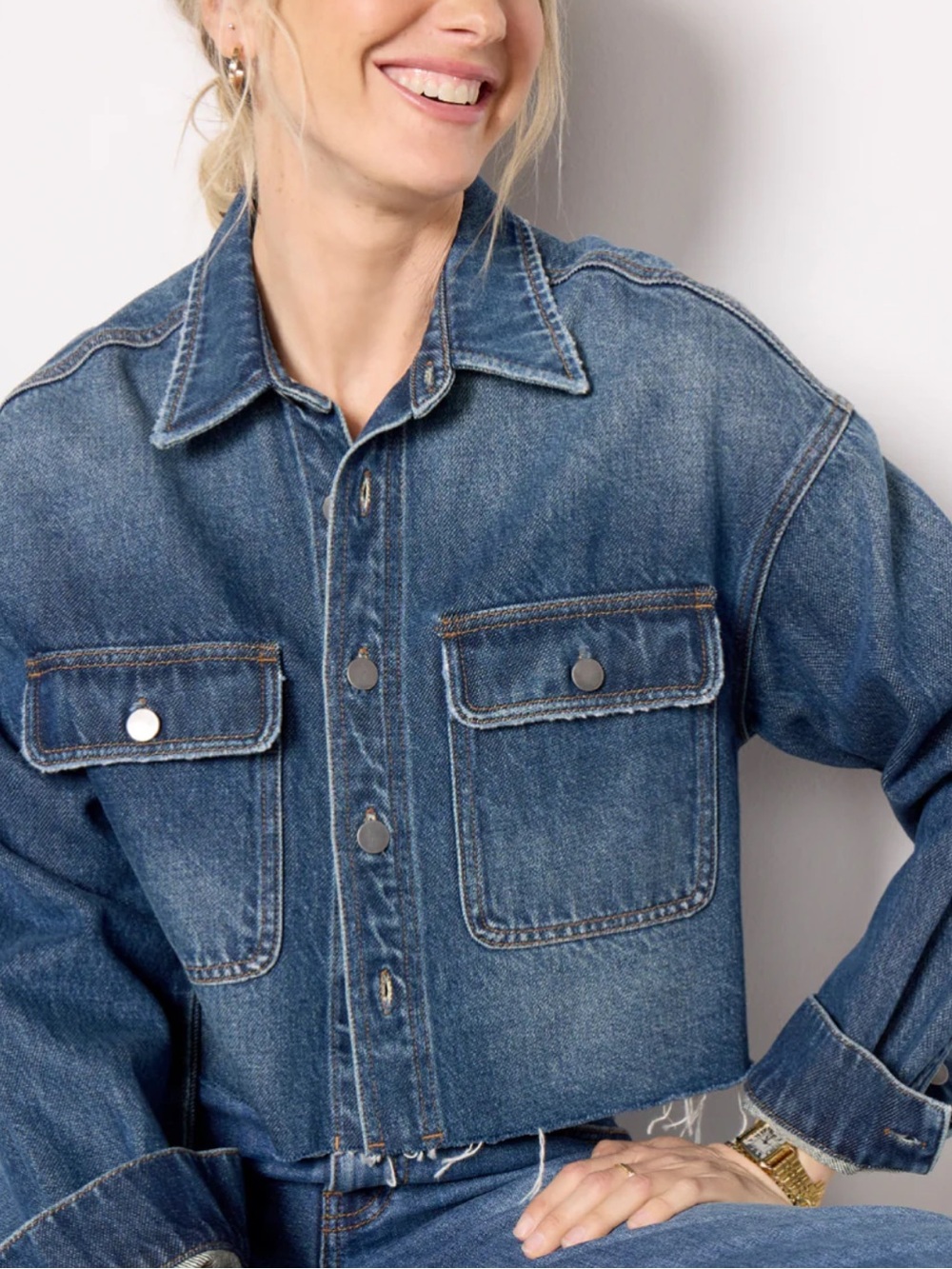 Kut from the Kloth S Raw Hem Demin Jacket New - Picture 8 of 8